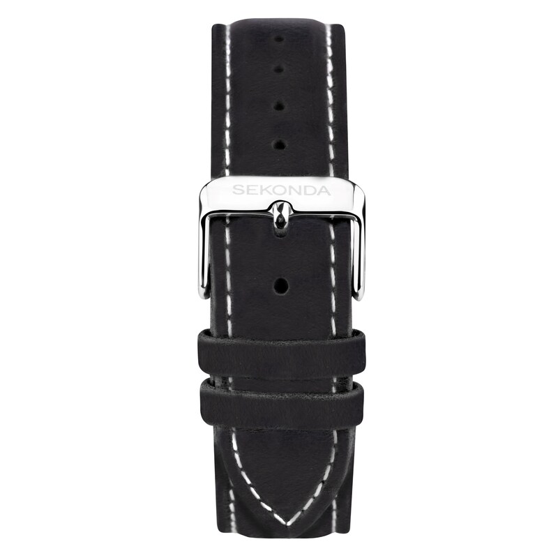 Sekonda 1978 Men’s Black Leather Strap Watch