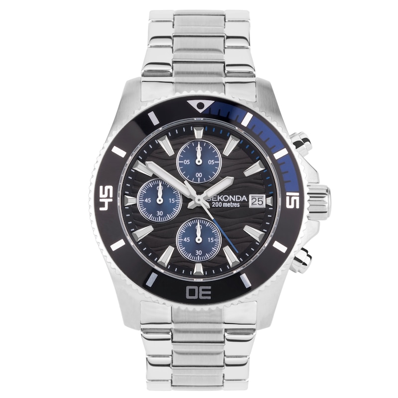 Sekonda Pacific Wave Men’s Chronograph Stainless Steel Bracelet Watch