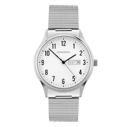 Sekonda Easy Reader Men's Silver Stainless Steel Expander Bracelet Watch