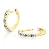 Thumbnail Image 0 of Sterling Silver & 18ct Gold Plated Vermeil Sapphire 0.14ct Diamond Earrings