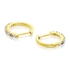 Thumbnail Image 1 of Sterling Silver & 18ct Gold Plated Vermeil Sapphire 0.14ct Diamond Earrings