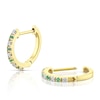 Thumbnail Image 0 of Sterling Silver & 18ct Gold Plated Vermeil Emerald 0.14ct Diamond Earrings