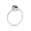 Thumbnail Image 3 of 9ct White Gold Emerald Shaped Sapphire 0.15ct Diamond Halo Ring