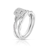 Thumbnail Image 2 of Perfect Fit Argentium Sterling Silver 0.25ct Diamond Twisted Shoulders Bridal Set
