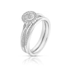 Thumbnail Image 2 of Perfect Fit Argentium Sterling Silver 0.25ct Diamond Round Cluster Bridal Set