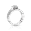 Thumbnail Image 3 of Perfect Fit Argentium Sterling Silver 0.25ct Diamond Round Cluster Bridal Set