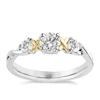 Silver & 9ct Yellow Gold Cubic Zirconia Trilogy Ring