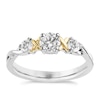 Thumbnail Image 1 of Sterling Silver & 9ct Yellow Gold Cubic Zirconia Trilogy Ring