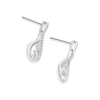 Thumbnail Image 1 of Sterling Silver 0.15ct Diamond Leaf Drop Earrings
