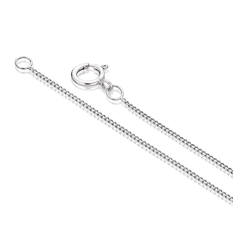 Main Image 3 of Sterling Silver 0.10ct Diamond Leaf Drop Pendant