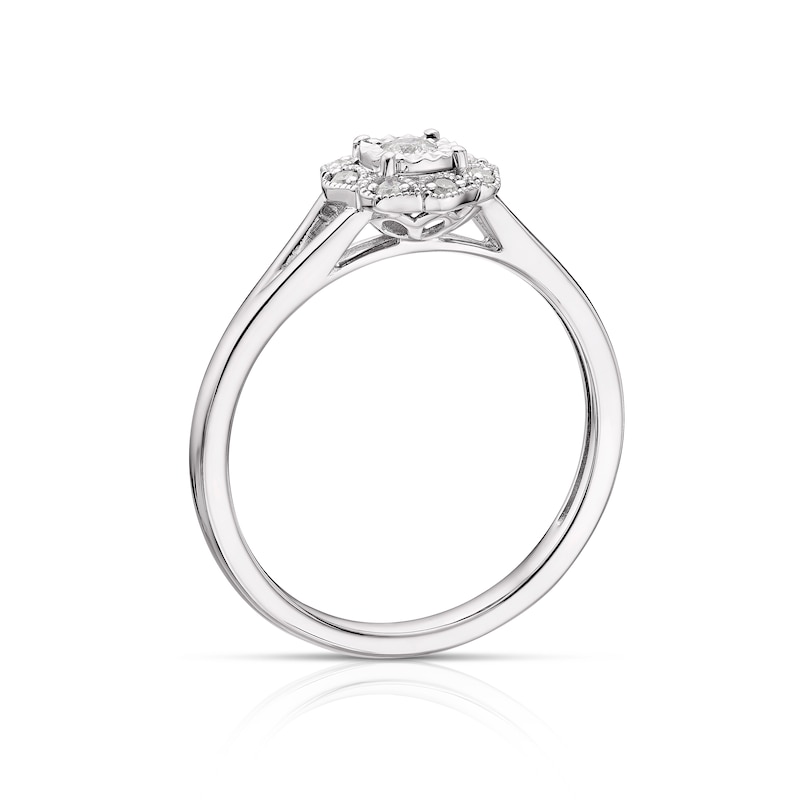 Main Image 3 of Sterling Silver 0.10ct Total Diamond Solitaire Ring