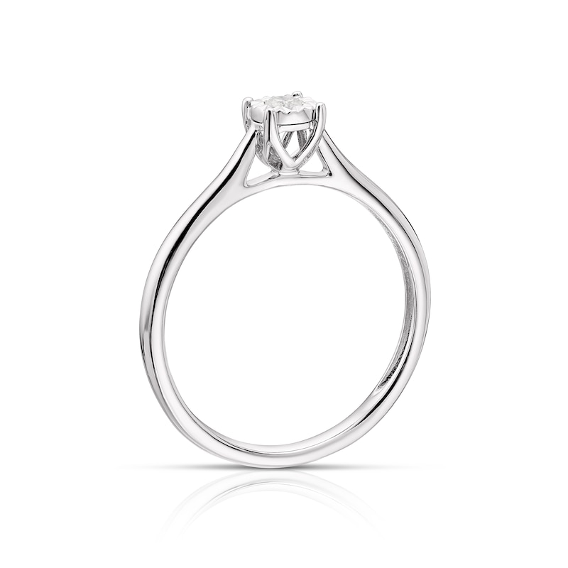 9ct White Gold 0.05ct Diamond Illusion Set Solitaire Ring