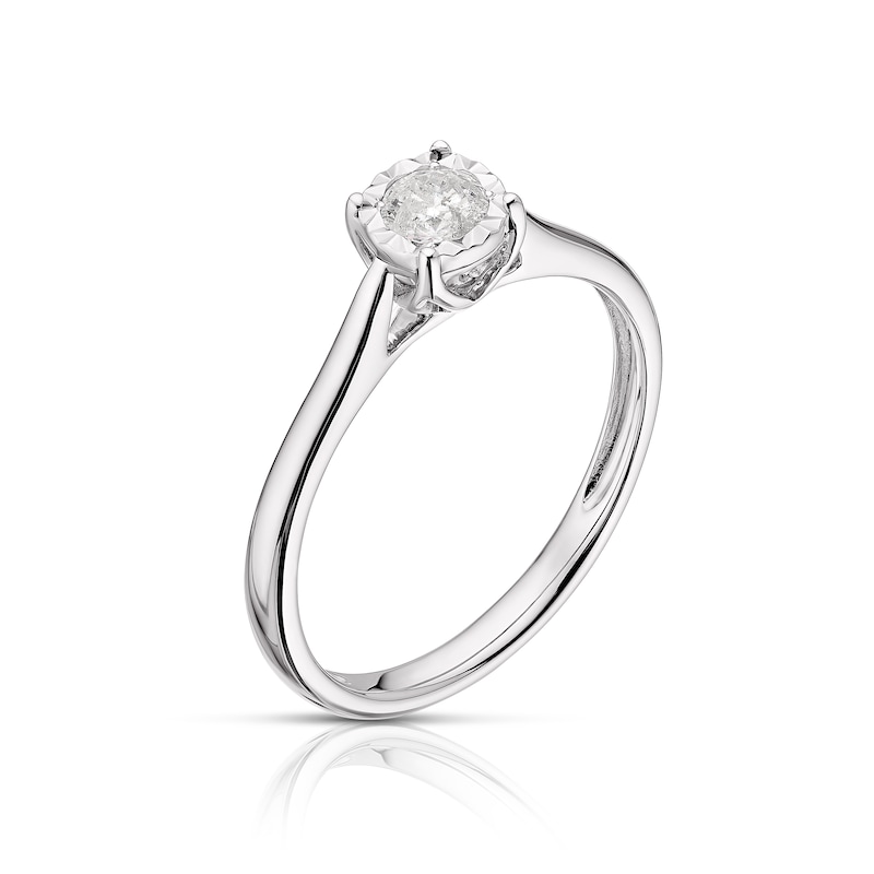 9ct White Gold 0.17ct Diamond Illusion Set Solitaire Ring | H.Samuel