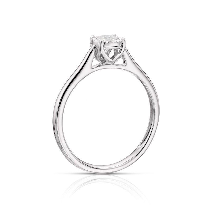 Main Image 3 of 9ct White Gold 0.17ct Diamond Illusion Set Solitaire Ring
