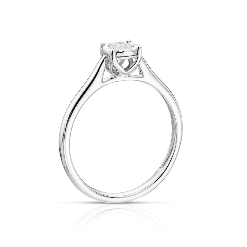 Main Image 3 of 9ct White Gold 0.20ct Diamond Illusion Set Solitaire Ring