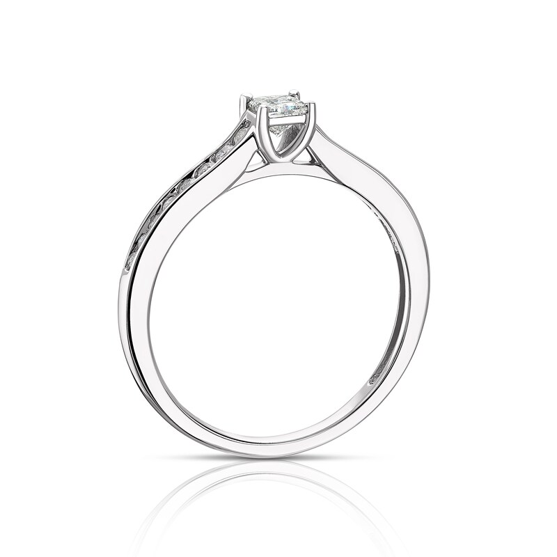 9ct White Gold 0.33ct Diamond Princess Cut Solitaire Ring