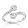 Thumbnail Image 1 of 9ct White Gold 0.25ct Diamond Two Flower Open Ring