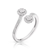 Thumbnail Image 2 of 9ct White Gold 0.25ct Diamond Two Flower Open Ring