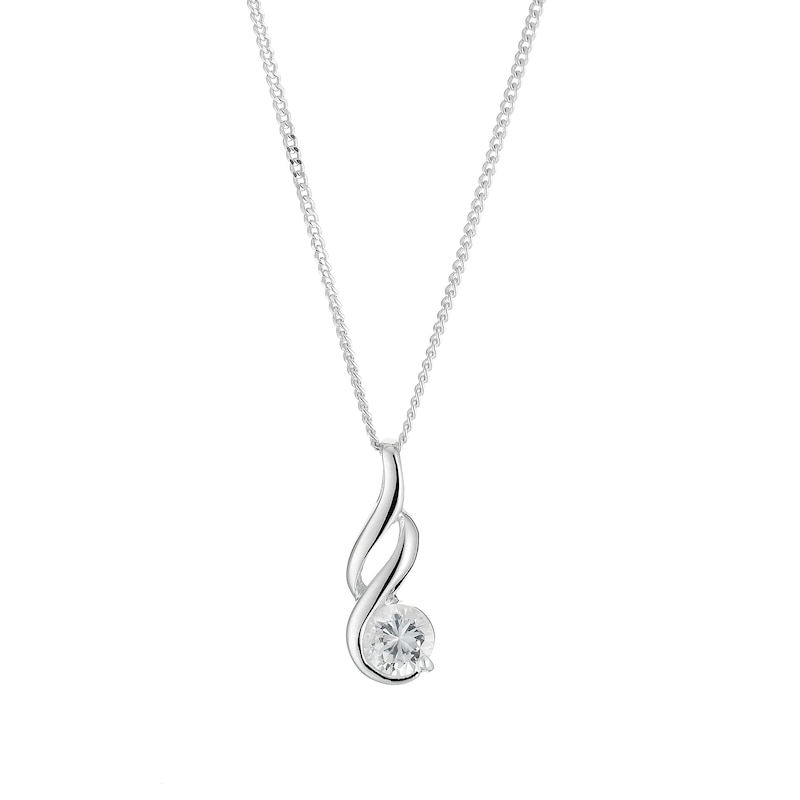 Main Image 1 of Sterling Silver Cubic Zirconia Fancy Pendant
