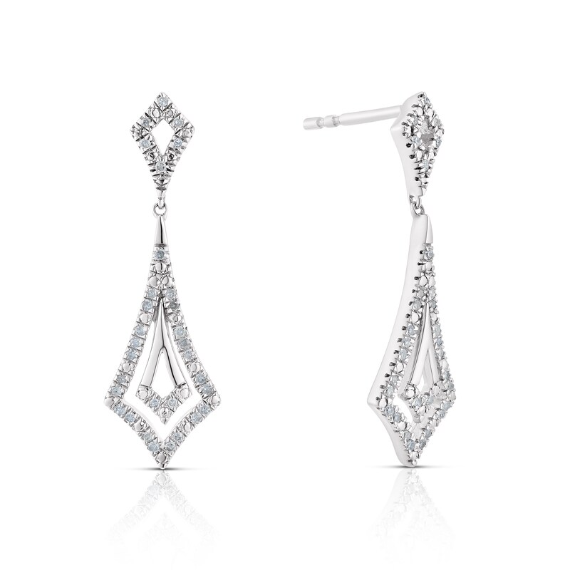 Sterling Silver 0.10ct Diamond Vintage Drop Earrings