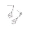 Thumbnail Image 1 of Sterling Silver 0.10ct Diamond Vintage Drop Earrings