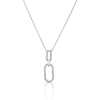 Thumbnail Image 1 of Sterling Silver 0.10ct Diamond Link Drop Pendant