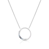 Sterling Silver Sapphire Topaz & 0.02ct Diamond Necklace