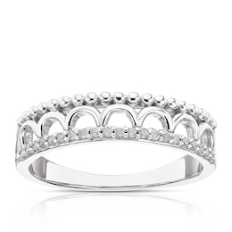 Sterling Silver 0.10ct Diamond Half Eternity Ring