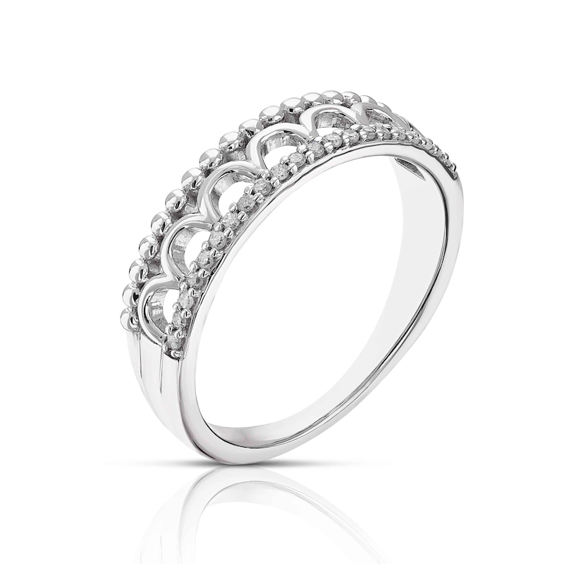 Sterling Silver 0.10ct Diamond Half Eternity Ring