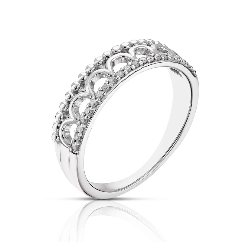 Main Image 2 of Sterling Silver 0.10ct Diamond Half Eternity Ring