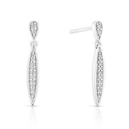 Sterling Silver 0.08ct Total Diamond Drop Earrings