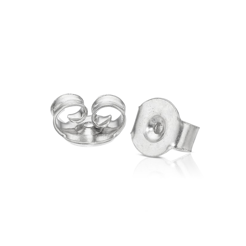 Main Image 2 of Sterling Silver 0.10ct Diamond Open Heart Stud Earrings