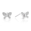 Thumbnail Image 1 of Sterling Silver 0.10ct Diamond Butterfly Stud Earrings