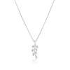Thumbnail Image 1 of Sterling Silver 0.05ct Diamond Leaf Pendant