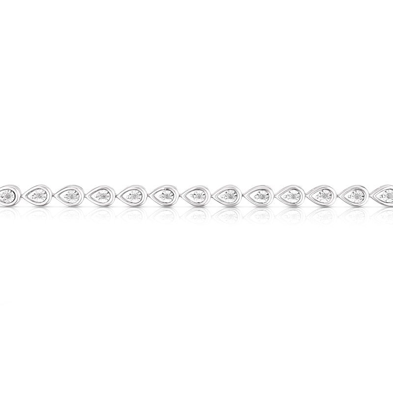 Main Image 2 of Sterling Silver 0.10ct Diamond Pear Bracelet
