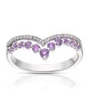 Thumbnail Image 0 of Sterling Silver Amethyst 0.08ct Diamond Wishbone Ring