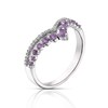 Thumbnail Image 1 of Sterling Silver Amethyst 0.08ct Diamond Wishbone Ring