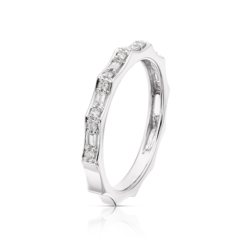 9ct White Gold 0.20ct Diamond Pavé Half Eternity Ring