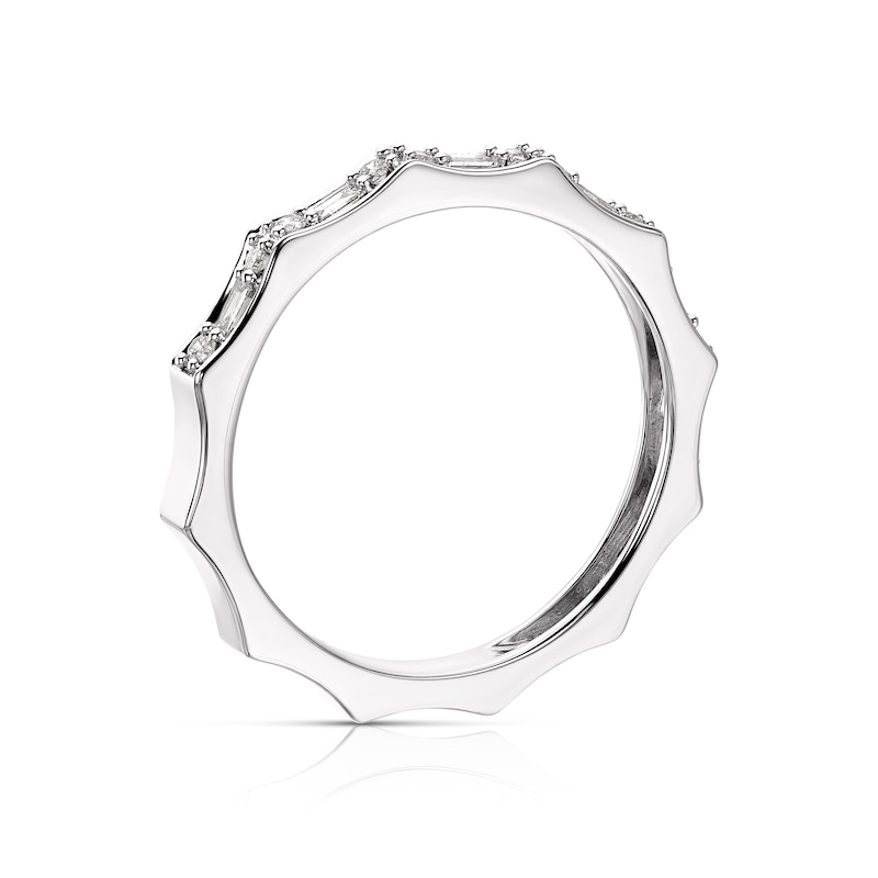 Main Image 3 of 9ct White Gold 0.20ct Diamond Pavé Half Eternity Ring