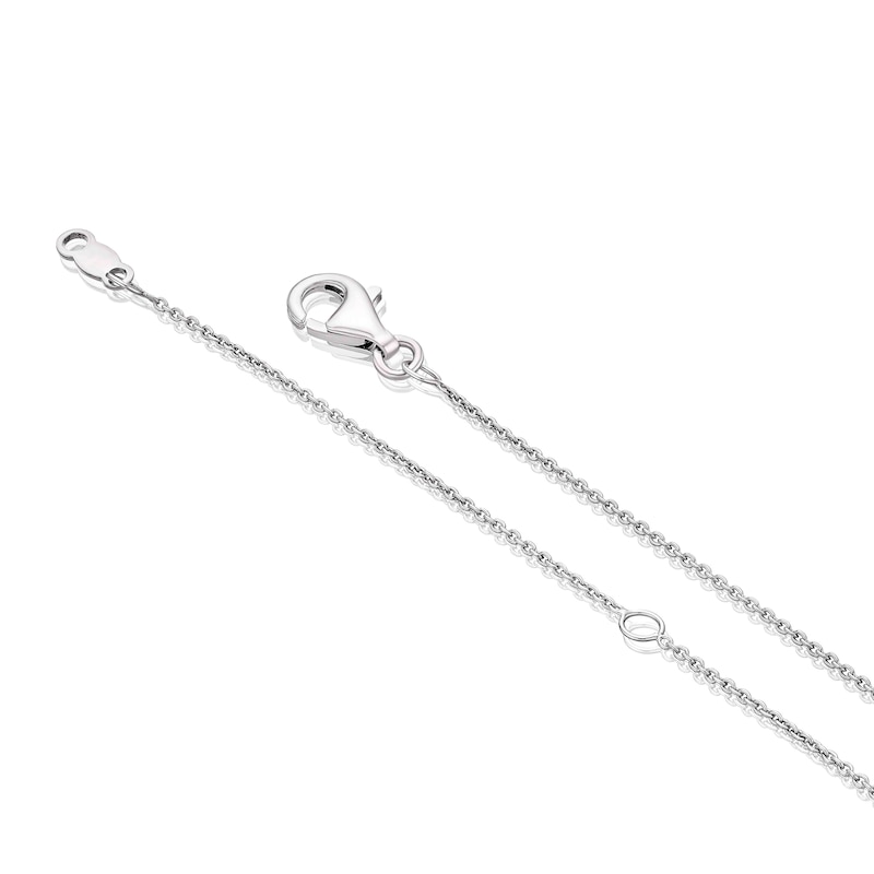 Main Image 3 of Sterling Silver 0.15ct Diamond Clover Necklace