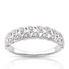 Thumbnail Image 1 of 9ct White Gold 0.10ct Diamond Leaf Half Eternity Ring