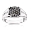 Thumbnail Image 1 of Men's Sterling Silver Black Sapphire 0.02ct Diamond Ring