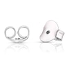Thumbnail Image 3 of Sterling Silver Sapphire 0.05ct Diamond Drop Hoop Earrings