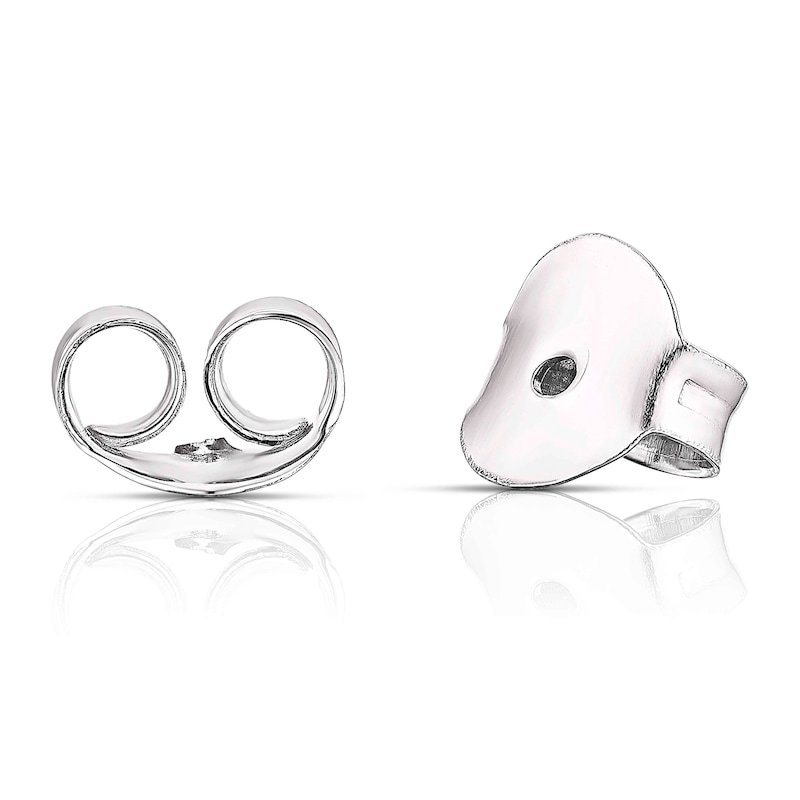 Main Image 3 of Sterling Silver Sapphire 0.05ct Diamond Drop Hoop Earrings