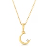 Thumbnail Image 0 of Sterling Silver & 18ct Gold Plated 0.01ct Diamond Moon Pendant