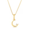 Thumbnail Image 1 of Sterling Silver & 18ct Gold Plated 0.01ct Diamond Moon Pendant