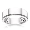 Thumbnail Image 1 of Men's Sterling Silver 0.09ct Black Treated Diamond Ring