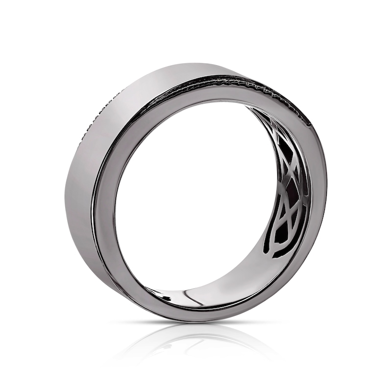 Main Image 3 of Men's Sterling Silver 0.03ct Black Treated Diamond Ring
