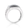 Thumbnail Image 2 of Men's Sterling Silver Onyx Square Edge Signet Ring