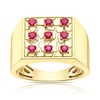 Thumbnail Image 0 of Men's Sterling Silver & 18ct Gold Plated Gold Vermeil Cubic Zirconia Square Signet Ring